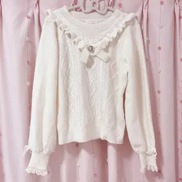 LIZLISA 리본 비쥬 니트 리즈리사