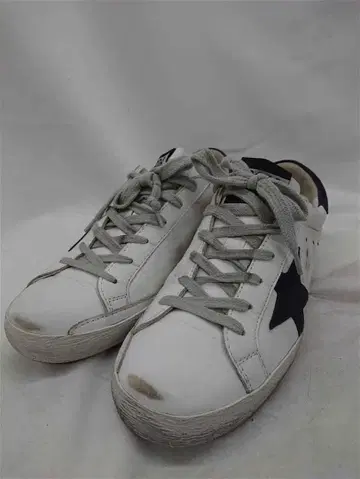 골든구스 STAR 천연 가죽 스니커즈 36 화이트/네이비