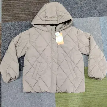 발수 가공 베이지 파이버 다운 자켓 L 퀼트