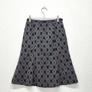 인디비 미디 스커트 플레어 스커트 모혼합 올 패턴 그레이 M