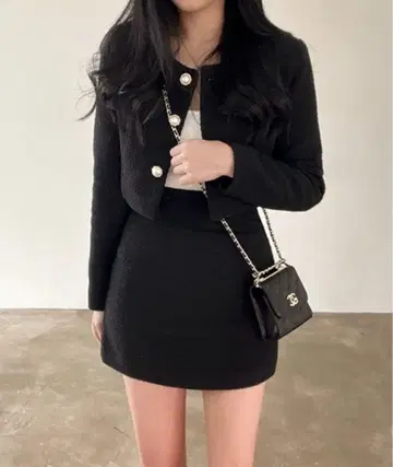 YUGA_YGMC 트위드 사다리꼴 미니 스커트