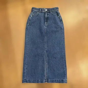 다크 데님 롱 타이트 스커트