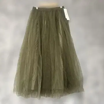 택 포함 새상품 Mila Owen 올리브 튤 롱 스커트