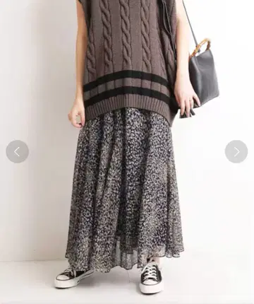 SLOBE IENA 레오파드 플레어 스커트