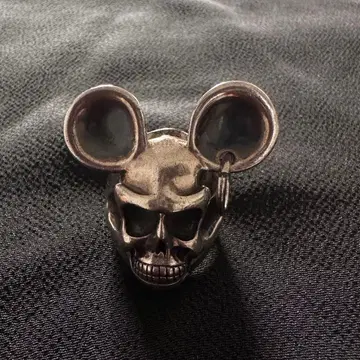 [레어] 레이디 가가 애용 미키 스컬 반지 실버 925 #13