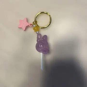 토끼형 보라색 아크릴 키링