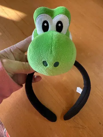 요시 봉제 인형 머리띠 그린