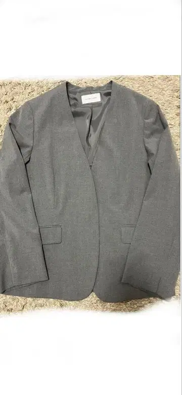 글로벌 워크 노카라 자켓 그레이 백 오픈 루즈핏 L 사이즈