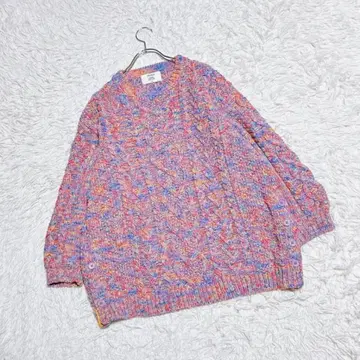 [ 쥬에티 ] 케이블 니트 ( M ) 스웨터 컬러풀 사이드 슬릿