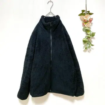 새상품급 [ UNIQLO ] 유니클로 퍼리 플리스 풀 집업 블랙 (XL)
