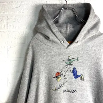 [자수] LEFT ALONE 소매 로고 카미나리 후드티 후디