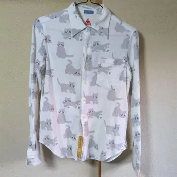 고양이 프린트 긴팔 셔츠 XS 사이즈 SOU SOU KYOTO 일본제