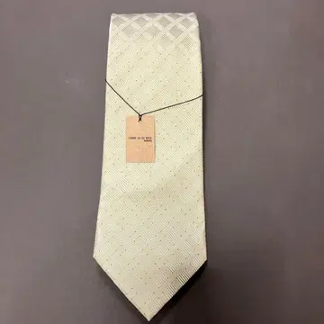COMME CA DU MODE 남성용 넥타이 크림색 체크 무늬