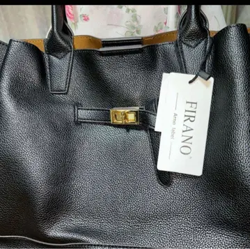 FIRANO 블랙 가죽 핸드백