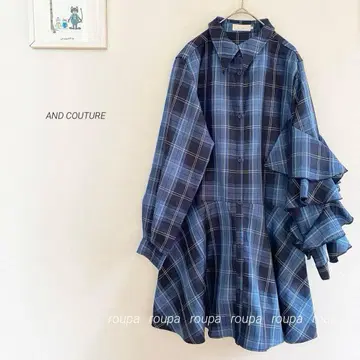 AND COUTURE 아지메 프릴 슬리브 미니 원피스 0084