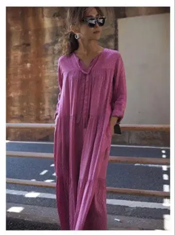 [ 극 레어 미사용 ] 누키테파 원피스 핑크 퍼플