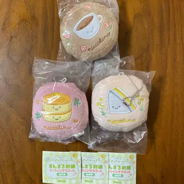 미사용 가챠 니꼬리-노 만마루 자수 쿠션 마스코트 3종 세트