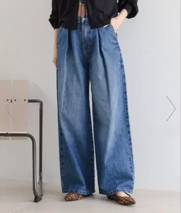 LOWRYS FARM 턱 와이드 데님