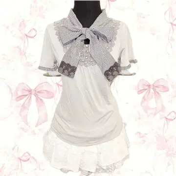 y2k axes femme 빅 리본 스트라이프 페어리 그런지 공주