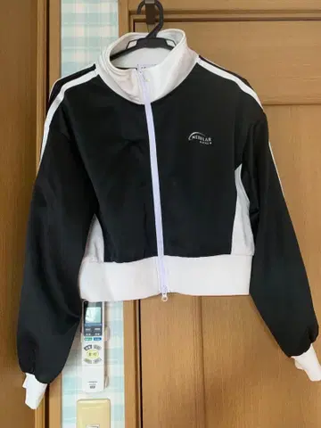 크롭 자켓 블랙/화이트 S