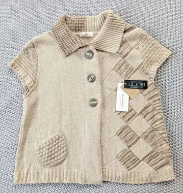 [ 미사용 ] FRESCURA 알파카 혼방 반팔 가디건 베스트 M~L