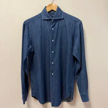 BEAMS 슬림핏 데님 셔츠 M