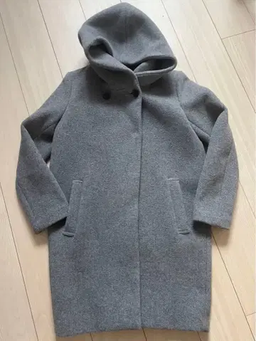 JOURNAL STANDARD 울 혼방 후드 부착 그레이 코트