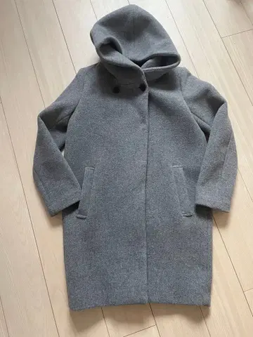 JOURNAL STANDARD 울 혼방 후드 부착 그레이 코트