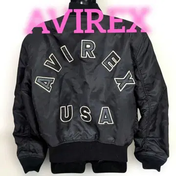 eq7 AVIREX MA-1 플라이트 자켓 아치 로고 블랙 XL