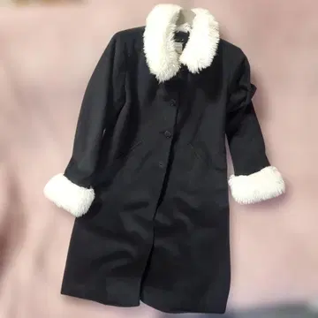 agris b. 퍼 블랙 롱 코트