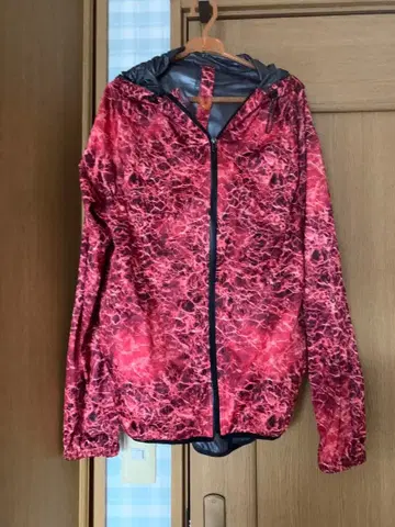 빨강 검정 마블 무늬 나일론 자켓 3L 사이즈