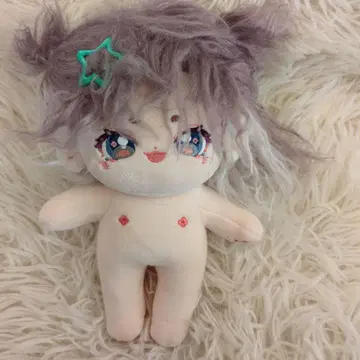 귀여운 보라색 머리 옷 갈아입기 봉제 인형 20cm 무속성