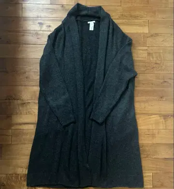 H&M 롱 니트 가디건 차콜 그레이 M 사이즈