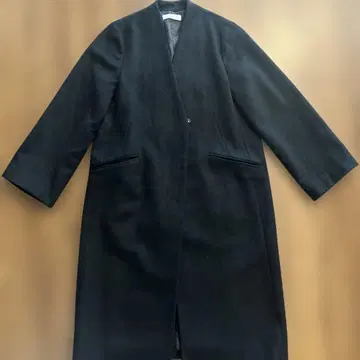 [ 새상품급 ] 롱 코트 체스터 코트 블랙