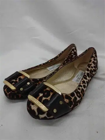 지미추 JIMMY CHOO 레오파드 무늬 플랫슈즈