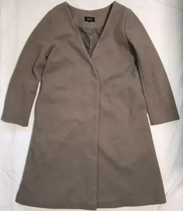 NOWNOW 노카라 롱 코트 다크 핑크 그레이 L 사이즈