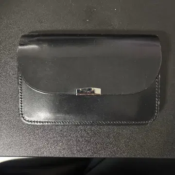 DIGAWEL 블랙 가죽 접이식 지갑 가르송 퍼스