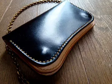 Hoween 크롬 엑셀 가죽 차심 트래커 지갑 월렛 체인