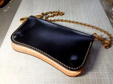 Hoween 크롬 엑셀 가죽 차심 트래커 지갑 월렛 체인