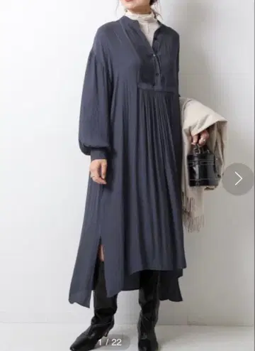 Spick & Span 핀턱 오버 셔츠 원피스