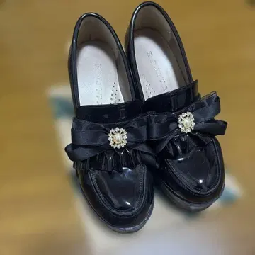 리본 포함 블랙 로퍼 23~23.5cm