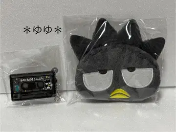 산리오 캐릭터즈 배드마츠마루 카세트 테이프형 키링 & 캐릭터 복주머니