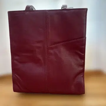 버건디 양가죽 토트백