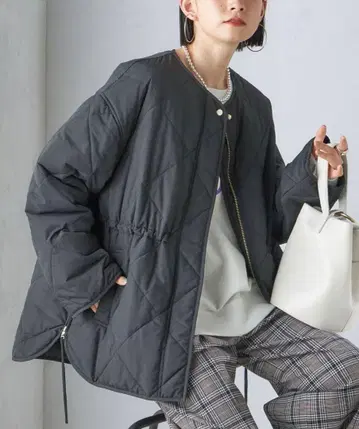 SHIPS 퀼팅 사이드 지퍼 블루종