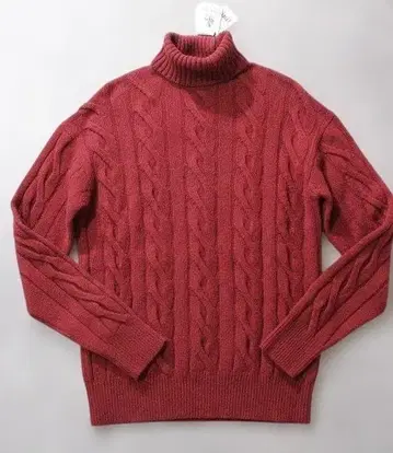 PIACENZA 새상품  포근하고 고급스러운 케이블 짜임 울 터틀 50