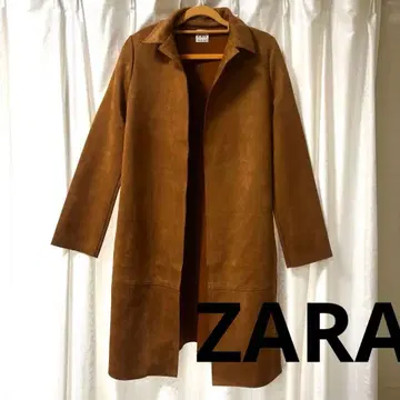 컨디션 최상 ZARA 브라운 롱 코트 USA S/M 스트레치 소재