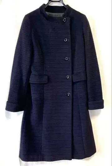 보르지/블랙 노카라 롱 코트