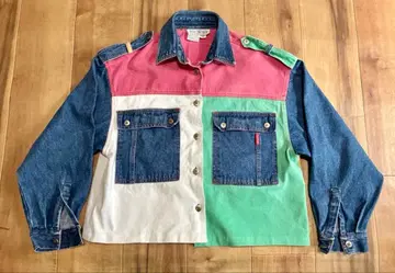빈티지 패널 멀티 컬러 셔츠 자켓 80s90s