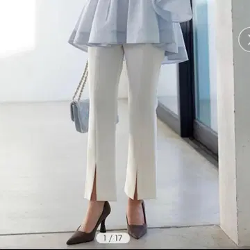 anuans 더블 스트레치 슬릿 플레어 팬츠