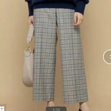 [ 세탁 가능 ] 2way 스트레치 체크 세미 와이드 팬츠